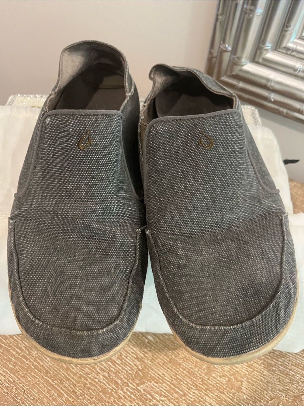 Olukai Men's Slip-On Canvas Casual Shoes in Dark Gray